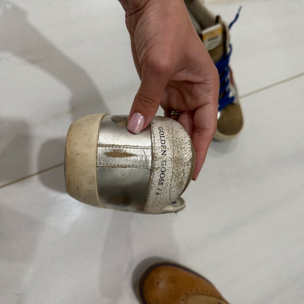 Golden Goose Silver and Red Distressed Sneakers Size 43 - Picture 9 of 11